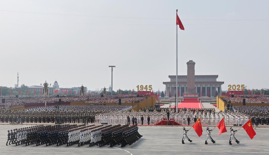 2025 年 9 月 3 日,纪念中国人民抗日战争暨世界反法西斯战争胜利80周年大会在北京隆重举行。这是中国人民解放军仪仗方队接受检阅。